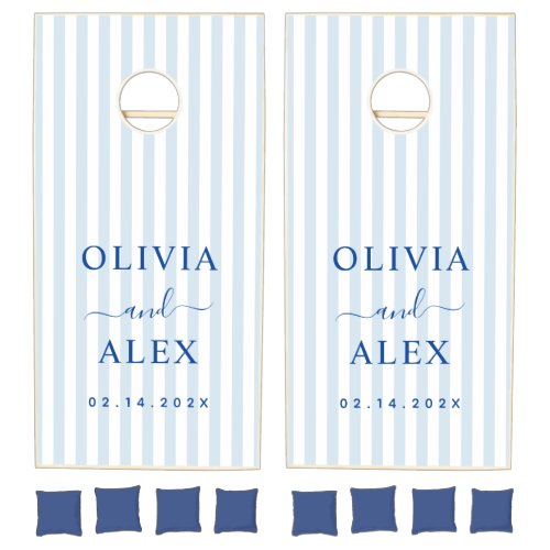 Whimsical Blue French Wedding Cornhole Set