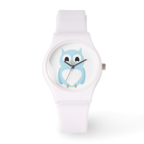 Whimsical Blue Heart Tummy   Owl Watch