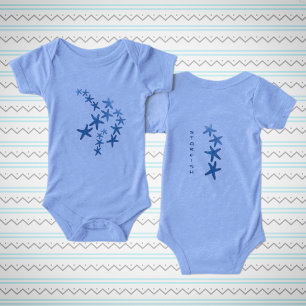 Whimsical Blue Starfish Nautical Coastal Infant T-shirt