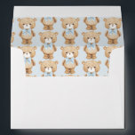 Whimsical Blue Teddy Bear Baby Boy Shower Birthday Envelope<br><div class="desc">These adorable teddy bear themed envelopes are sure to put a smile on anyone's faces! The soft blue,  brown and beige color scheme makes this design perfect for a boy baby shower / birthday.</div>