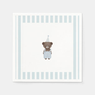 Whimsical blue teddy bear napkins