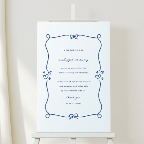 Whimsical Blue Unplugged Ceremony Foam Board