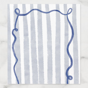Whimsical Blue Watercolor Stripes Envelope Liner