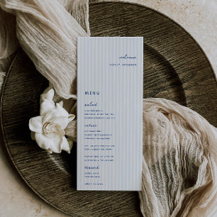 Whimsical Blue Wedding Place Card Menu