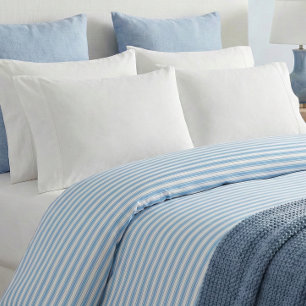 Whimsical Blue White Stripe Preppy Duvet Cover