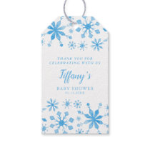 Whimsical Blue Winter Wonderland Baby Shower Gift Tags