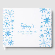 Whimsical Blue Winter Wonderland Baby Shower Guest Book