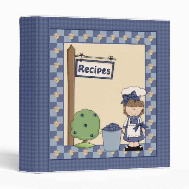 Whimsical Blueberry Girl Design Binder (Front/Spine)