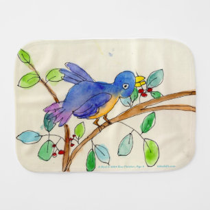 Whimsical Bluebird Watercolor – Unique Gift Design Baby Burp Cloth