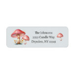 Whimsical Blush Enchanted Mushrooms New Address Label