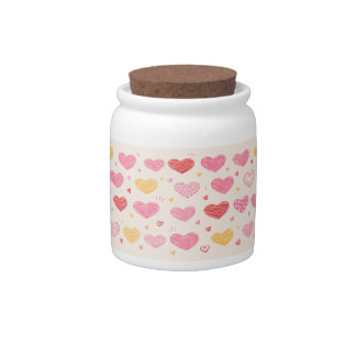 Whimsical Blush Hearts Candy Jar