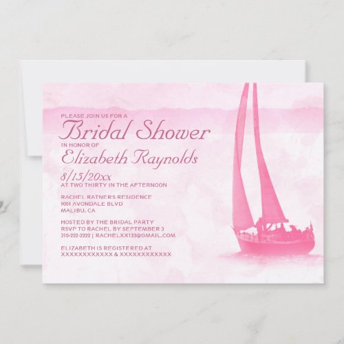 Whimsical Boats Bridal Shower Invitations