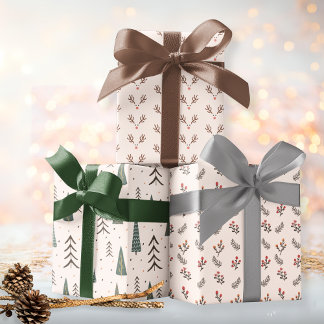 Whimsical Boho Christmas Wrapping Paper Sheets