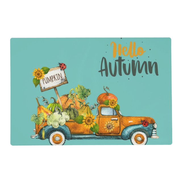 Whimsical Boho Disposable Fall Placemats (Front)