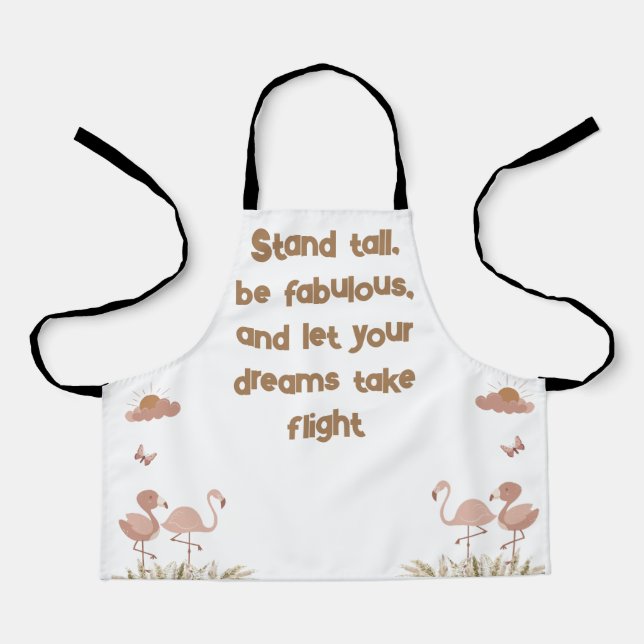 Whimsical Boho Flamingo Monogrammed | Apron (Front)