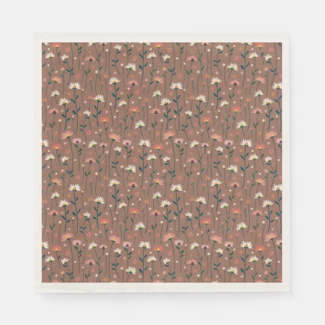 Whimsical Boho Floral Pattern Fall House Warming  Napkins (Front)