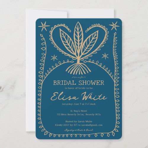 Whimsical Boho Frame Elegant Bridal Shower CUSTOM  Invitation