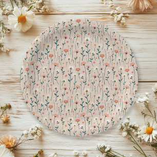 Whimsical Boho Garden Party Baby in Bloom Shower Paper Plates