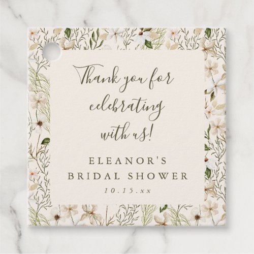 Whimsical Boho Greenery Foliage Bridal Shower Favor Tags