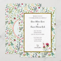 Whimsical Boho Meadow Floral Invitation