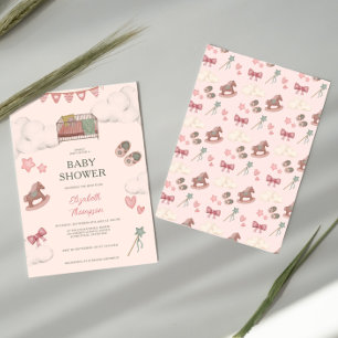 Whimsical Boho Nursery Bassinet Dreams Horse Invitation