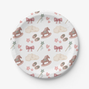 Whimsical Boho Nursery Bassinet Dreams Horse Paper Plates