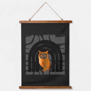 Whimsical Boho Owl & Tropical Monstera Leaf Hanging Tapestry