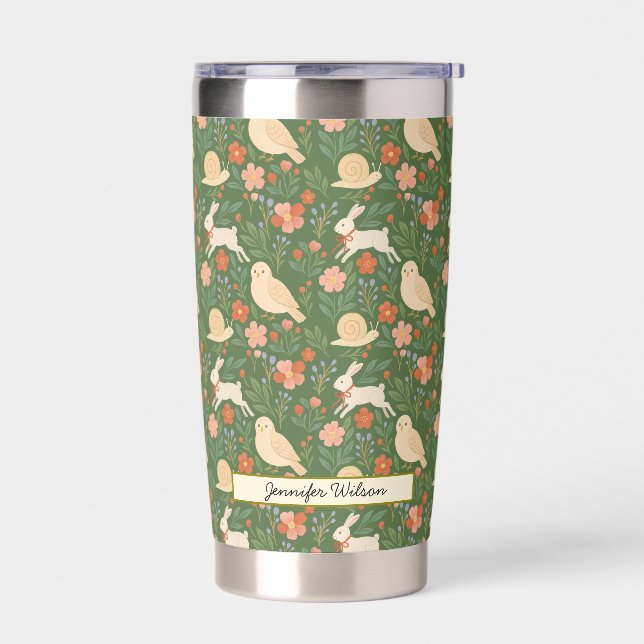 Whimsical boho Pattern Insulated Tumbler (Left)