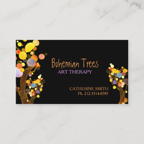 Whimsical Boho Trees Business Appointment Cards