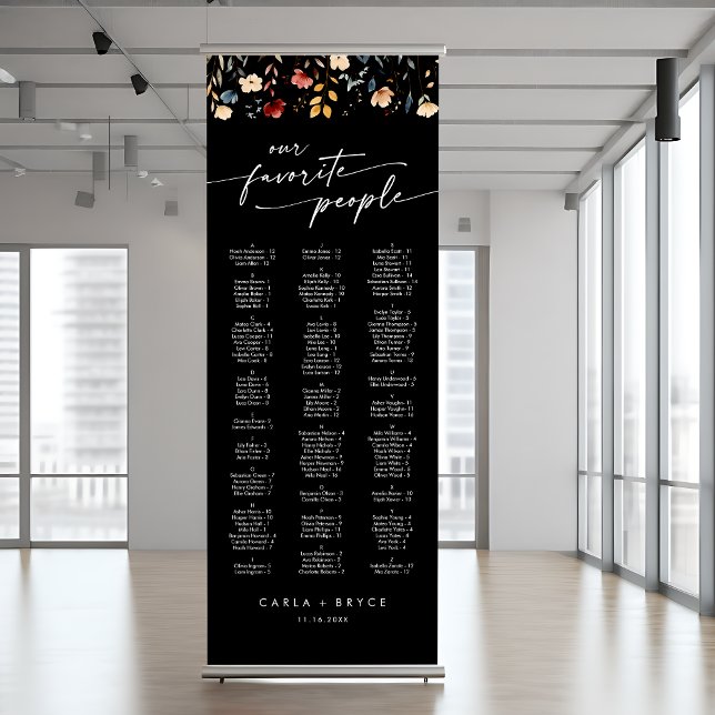Whimsical Boho Wildflower Wedding Seating Chart  Retractable Banner (Creator Uploaded)