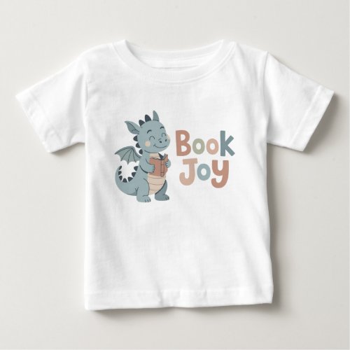 Whimsical Book Joy Dragon Reading Book Baby  T-Shirt