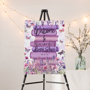 Whimsical Books Butterflies & Wildflowers Welcome Foam Board