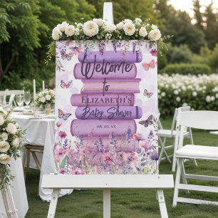 Whimsical Books Butterflies & Wildflowers Welcome Foam Board