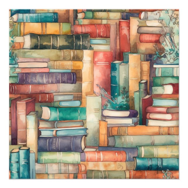 Whimsical Books Photo Print (Front)