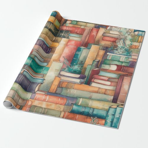 Whimsical Books Wrapping Paper