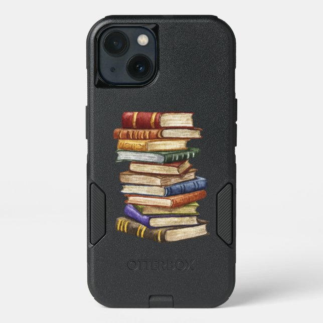 Whimsical Bookworm Otterbox iPhone Case (Back)