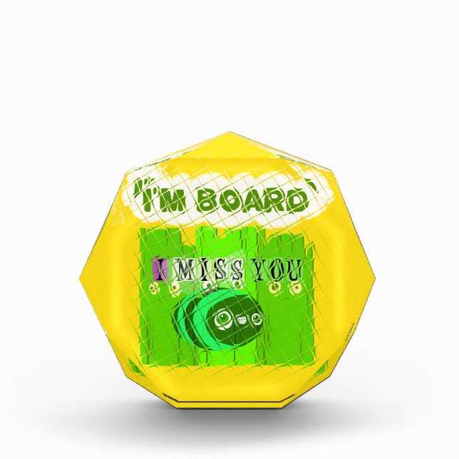 Whimsical Bored but Thinking of You Acrylic Award (Front)