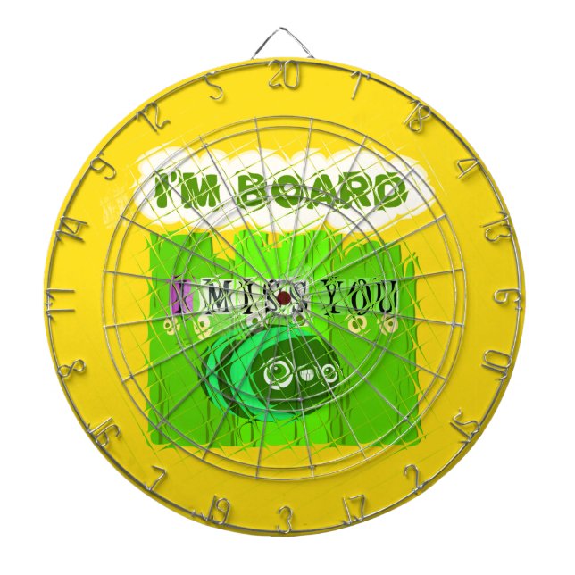 Whimsical Bored but Thinking of You Dart Board (Front)