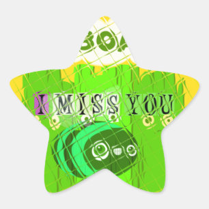 Whimsical Bored but Thinking of You Star Sticker