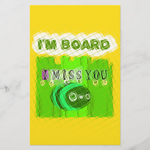 Whimsical Bored but Thinking of You Stationery