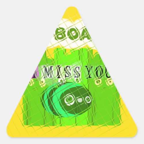 Whimsical Bored but Thinking of You Triangle Sticker