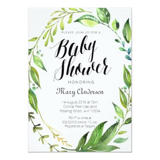 Whimsical Botanical Baby Shower Invitation