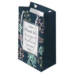 Whimsical Botanical Berry Wedding Favor Small Gift Bag