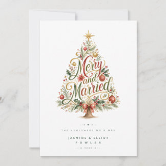 Whimsical Botanical Christmas Tree Script TLW26 Holiday Card