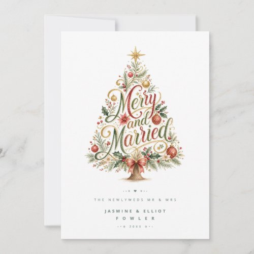 Whimsical Botanical Christmas Tree Script TLW26 Holiday Card