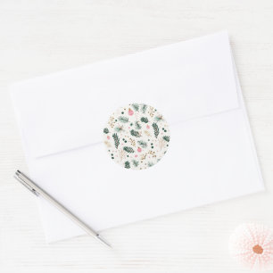 Whimsical Botanical Classic Round Sticker