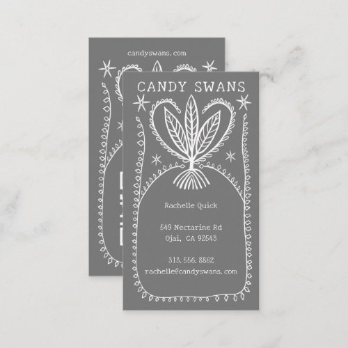 Whimsical Botanical Frame Unique Boho Custom QR Business Card