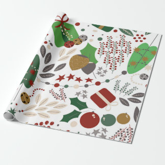 Whimsical Botanical Holiday Wrapping Paper