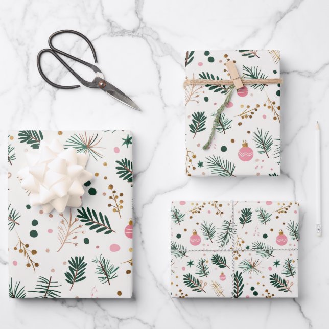 Whimsical Botanical  Wrapping Paper Sheets (Front)