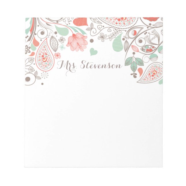 Whimsical Botanicals Notepad (Front)